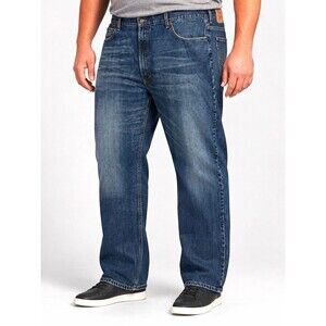 Levi's Men's Relaxed Fit Mid Rise Straight Leg Medium Wash Denim Jeans 46